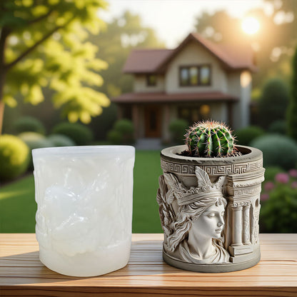 Athena Silicone Mold for Candle & Home Décor – DIY Cement Plaster, Epoxy Resin Storage Cup & Flower Pot Casting Mold
