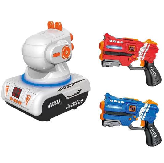 Kids Laser Battle Gun Projection Toy – Interactive Flying Saucer Shooting Game Set for Boys, Parent-Child Indoor & Outdoor Play