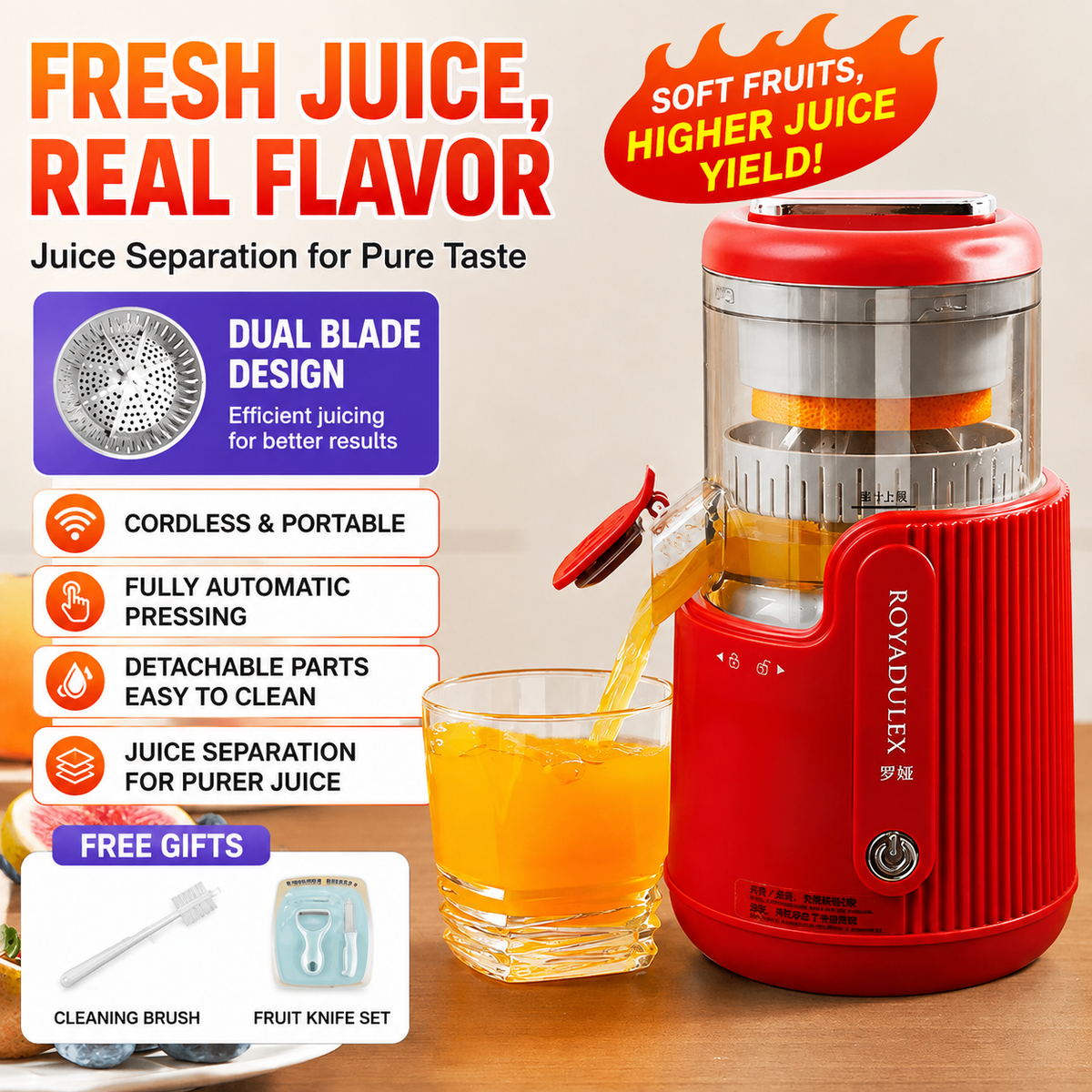 Electric Citrus Juicer Machine – Automatic Orange & Lemon Juice Extractor