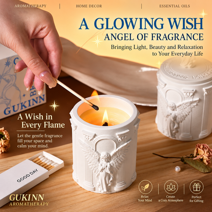 Angel Scented Candle – Handmade Soy Wax Plaster Candle, Elegant Angel Figurine Fragrance Candle for Birthday, Home Décor & Gift Souvenir