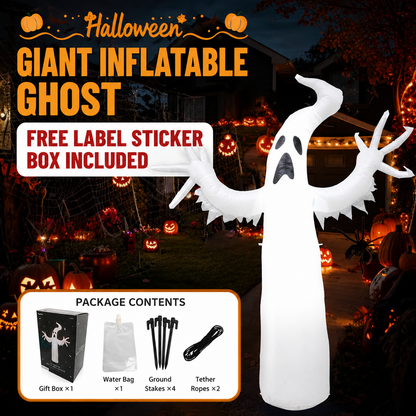 Halloween Inflatable Ghost Decoration – Giant White Ghost for Halloween Parties, Haunted Houses, Courtyards, Malls, Outdoor Events & Festive Scene Décor