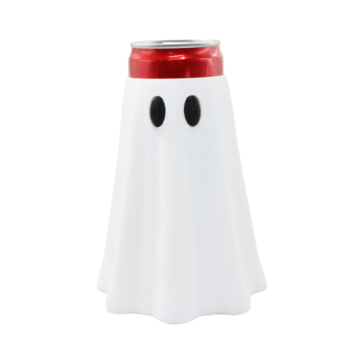 Halloween Ghost Can Holder with Can Opener – Bowknot Ghost Drink Cup Holder with Keychain