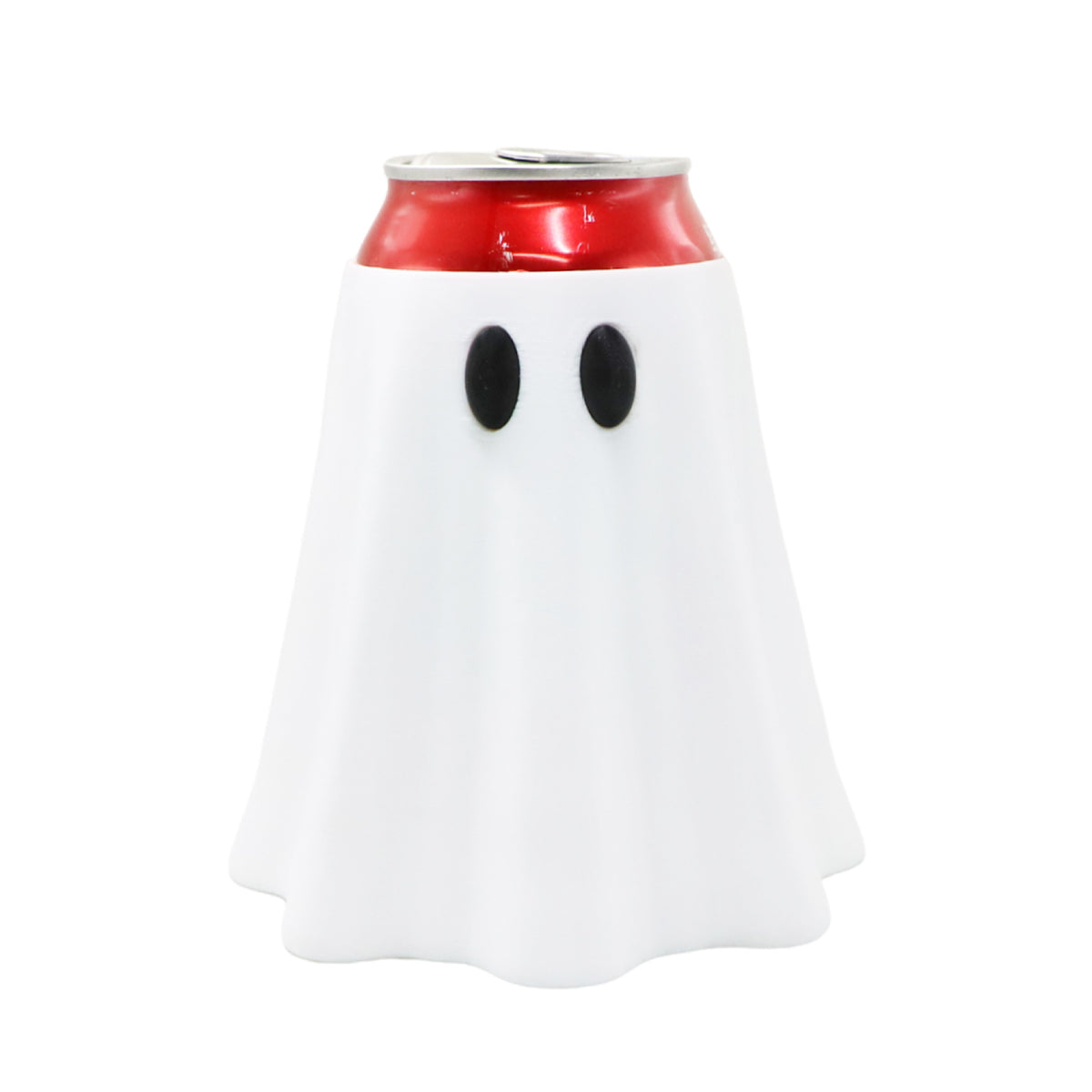 Halloween Ghost Can Holder with Can Opener – Bowknot Ghost Drink Cup Holder with Keychain