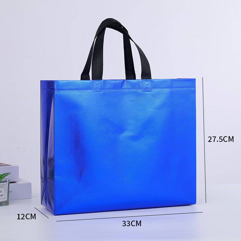 Small Holiday Gift Bag – Colorful Laser Film Non-Woven Twill Bag for Christmas, Parties & Custom Gifts
