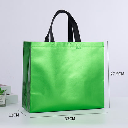 Small Holiday Gift Bag – Colorful Laser Film Non-Woven Twill Bag for Christmas, Parties & Custom Gifts