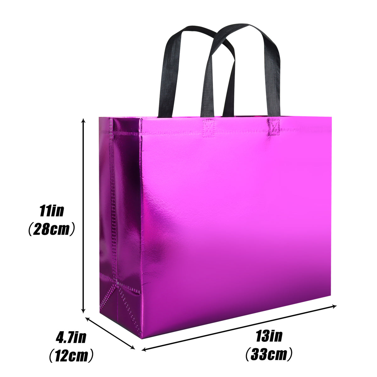 Small Holiday Gift Bag – Colorful Laser Film Non-Woven Twill Bag for Christmas, Parties & Custom Gifts