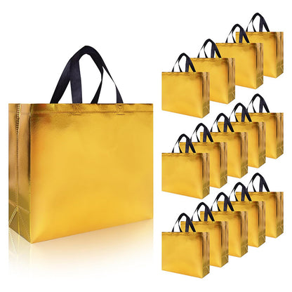 Small Holiday Gift Bag – Colorful Laser Film Non-Woven Twill Bag for Christmas, Parties & Custom Gifts