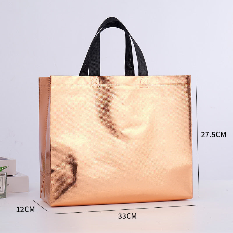Small Holiday Gift Bag – Colorful Laser Film Non-Woven Twill Bag for Christmas, Parties & Custom Gifts