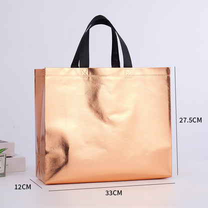 Small Holiday Gift Bag – Colorful Laser Film Non-Woven Twill Bag for Christmas, Parties & Custom Gifts