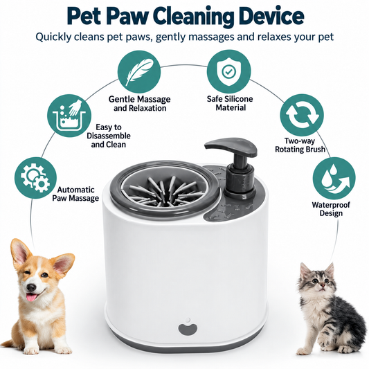 Electric Cat & Dog Paw Cleaning Cup – Two-in-One Pet Foot Washer with Gentle Silicone Massage Brush