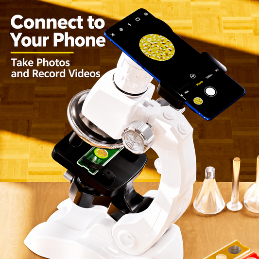 Kids Optical Microscope for Science Experiments – Educational Microscope Toy for Primary & Secondary School Students, Portable STEM Learning Kit with Specimen Slides & Accessories