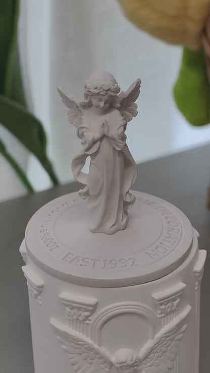 Angel Scented Candle – Handmade Soy Wax Plaster Candle, Elegant Angel Figurine Fragrance Candle for Birthday, Home Décor & Gift Souvenir